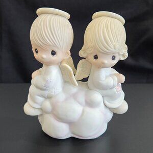 Vintage Precious Moments Angels figurine "--But Love Goes on Forever"